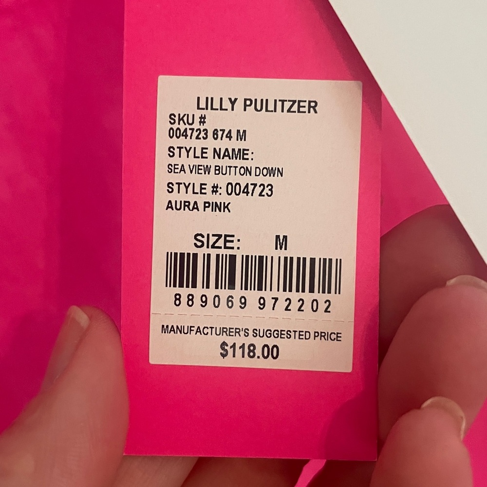 LILLY PULITZER Sea View Linen Button Down for Women in Medium - Picture 4 of 4